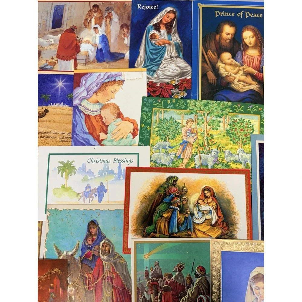 Vintage Christmas Cards Fronts ONLY for Scrapbooking Crafts Decoupage Lot of 50+